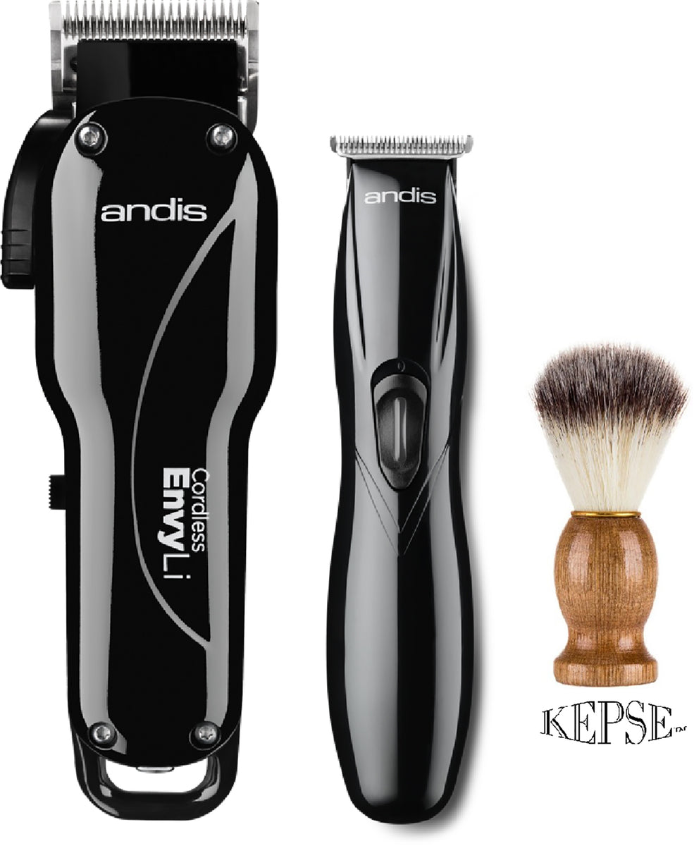 Andis Professional Finishing Combo, T-Outliner Beard Hair Trimmer with T-Blade, Gray, Model GTO Cordless Mens Long Lasting Lithium Battery Titanium